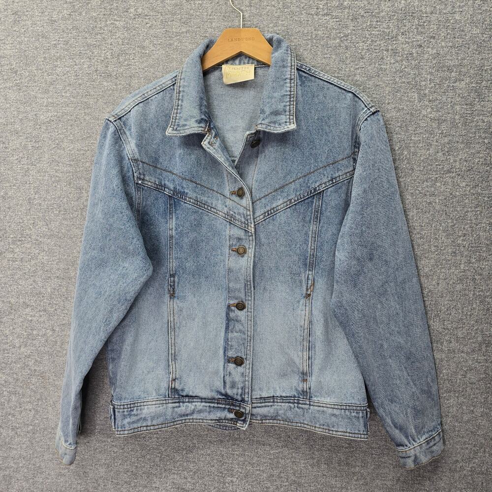 JUDITH MARCH DENIM JACKET WITH DISNEY HAPPY PLACE PATCH, SIZE L